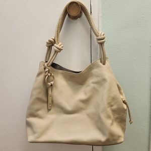 Vince Camuto AARON Hobo Shoulder Bag Cream White Pebbled Leather Like new